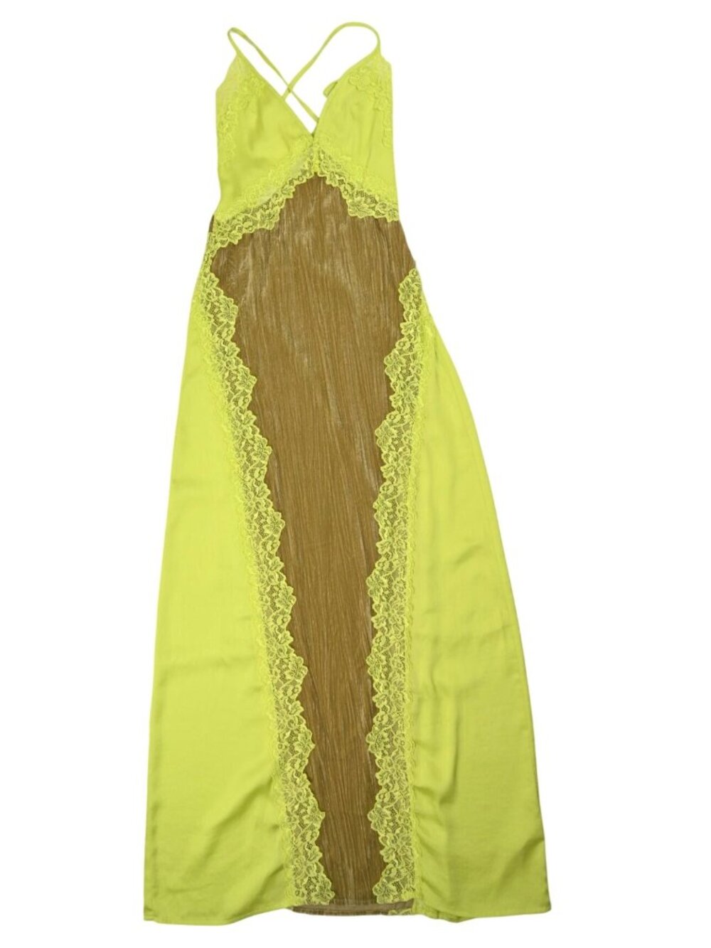 Free People Intimately Let's Get Away Maxi Dress In Chartreuse Combo